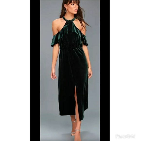 ali and jay velvet midi dress